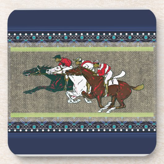 Dessous-de-verre Chevaux de course Beverage Coaster (Devant)