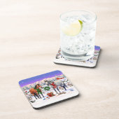 Dessous-de-verre Chevaux de Noël en neige (Côté Droit)