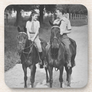 Dessous-de-verre Chevaux d'équitation de couples