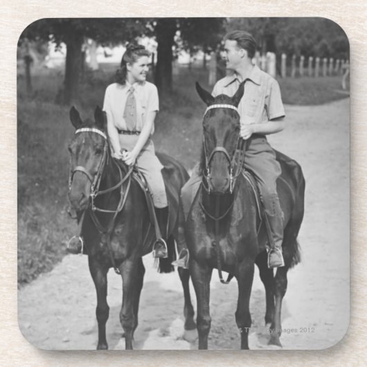 Dessous-de-verre Chevaux d'équitation de couples (Devant)
