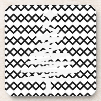 Dessous-de-verre Cheveron blanc noir moderne arbre de Noël motif