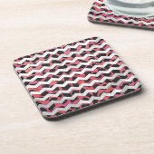 Dessous-de-verre Chevron rose et noir Dalmation (Côté gauche)