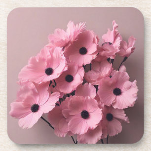 Dessous-de-verre Chic floral rose aquarelle nuptial