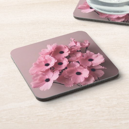 Dessous-de-verre Chic rose floral nuptiale (Côté gauche)