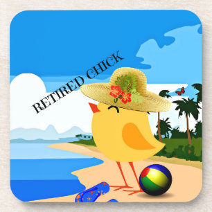 Dessous-de-verre Chick retraité à la plage