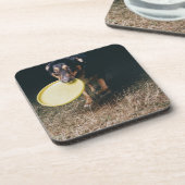 Dessous-de-verre Chien avec le frisbee dans la bouche (Côté gauche)