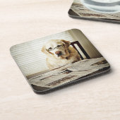 Dessous-de-verre Chien dans la routine de matin (Côté gauche)