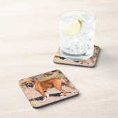 Dessous-de-verre Chien de chiot blanc et de chien de boxe (Côté Droit)