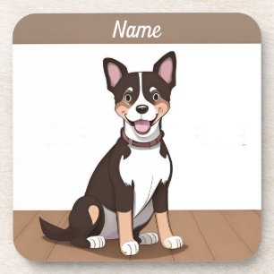 Dessous-de-verre Chien de race Puppy Brun Heureux
