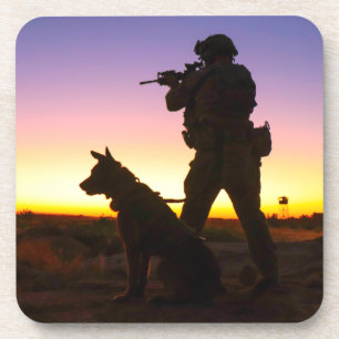 DESSOUS-DE-VERRE CHIEN DE TRAVAIL MILITAIRE AMÉRICAIN