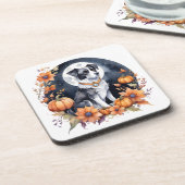 Dessous-de-verre Chien mignon Halloween Floral Moon Canine Lover (Côté gauche)
