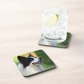 Dessous-de-verre Chien noir et blanc à la frontière (Côté Droit)