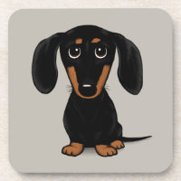 Chien noir et bronzage enduit lisse mignon de