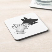 Dessous-de-verre Chien Silhouette main (Côté gauche)