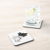 Dessous-de-verre Chien Silhouette main (Côté Droit)