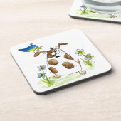 Dessous-de-verre Chien tacheté avec un oiseau (Côté gauche)