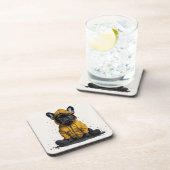 Dessous-de-verre Chien-taureau français mignon portant Raincoat (Côté Droit)