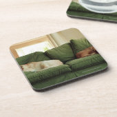 Dessous-de-verre Chiens dormant sur le sofa (Côté gauche)