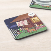 Dessous-de-verre Chiens gourmands amusants (Côté gauche)