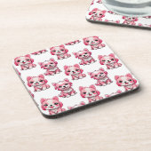 Dessous-de-verre Chiens roses mignons - Blanc (Côté gauche)