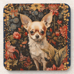 Dessous-de-verre Chihuahua chiot dans le style de William Morris