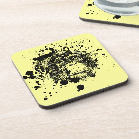 Dessous-de-verre Chimpanzé en noir (Côté gauche)