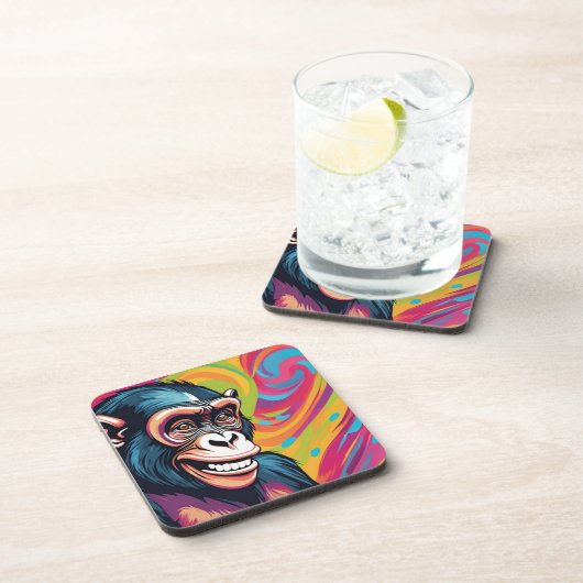 Dessous-de-verre Chimpanzé fou mignon (Côté Droit)