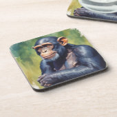 Dessous-de-verre Chimpanzé mignon fou drôle (Côté gauche)