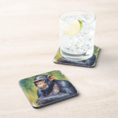 Dessous-de-verre Chimpanzé mignon fou drôle (Côté Droit)