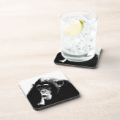 Dessous-de-verre Chimpanzé noir blanc (Côté Droit)