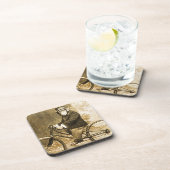 Dessous-de-verre Chimpanzé vintage sur une bicyclette (Côté Droit)