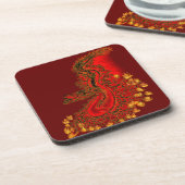 Dessous-de-verre Chine Dragon rouge et or design (Côté gauche)