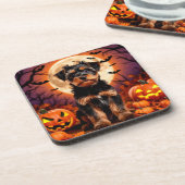 Dessous-de-verre Chiot adorable avec fond Halloween (Côté gauche)