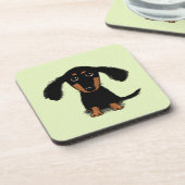 Dessous-de-verre Chiot aux cheveux longs mignon de teckel (Côté gauche)