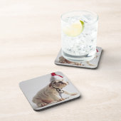 Dessous-de-verre Chiot de bouledogue utilisant le casquette de Père (Côté Droit)