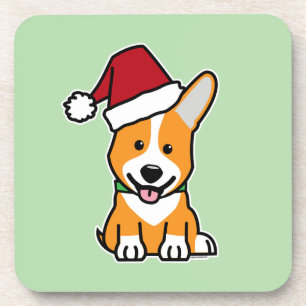 Dessous-de-verre chiot de chien Corgi Pembroke Welsh chapeau de Noë