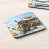 Dessous-de-verre Chiot de Schnauzer miniature et vacances d'été (Côté gauche)