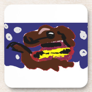 Dessous-de-verre Chiot en hiver