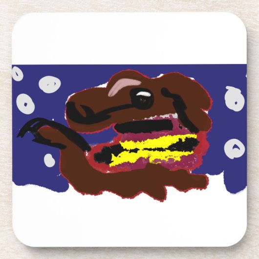 Dessous-de-verre Chiot en hiver (Devant)