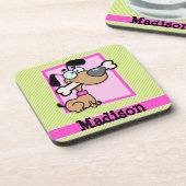 Dessous-de-verre Chiot, rose, chaux Vert & Blanc Gratuit (Côté gauche)