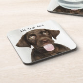 Dessous-de-verre Chiots Lab chocolat (Côté gauche)