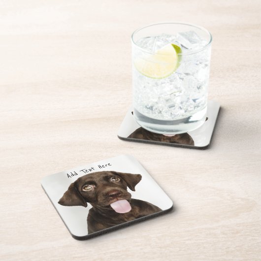 Dessous-de-verre Chiots Lab chocolat (Côté Droit)