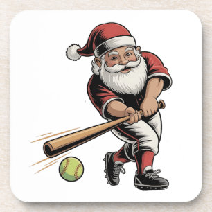 Dessous-de-verre Chirstmas Softball Jouer Santa Claus Sport