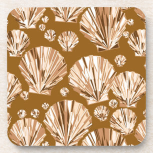 Dessous-de-verre Chocolat Coques de mer Brown et beige