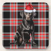 Dessous-de-verre Chocolat de vacances Labrador Père Noël Chien (Devant)