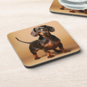 Dessous-de-verre Chocolat et chien Tan Dachshund (Côté gauche)