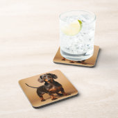 Dessous-de-verre Chocolat et chien Tan Dachshund (Côté Droit)