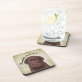 Dessous-de-verre Chocolat Labrador (Côté Droit)