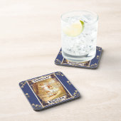 Dessous-de-verre chocolat victorien étiquette élégant publicité vin (Côté Droit)