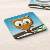 Dessous-de-verre Chouette à caricature au papier (Côté gauche)